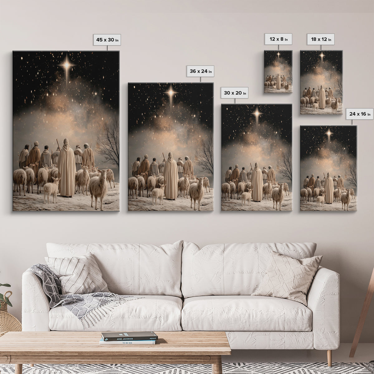 Bethlehem Plains | Framed Canvas Print | Christmas Art Prints | Christian Art Canvas | Christian Wall Art | Vintage Christian Art | Christi