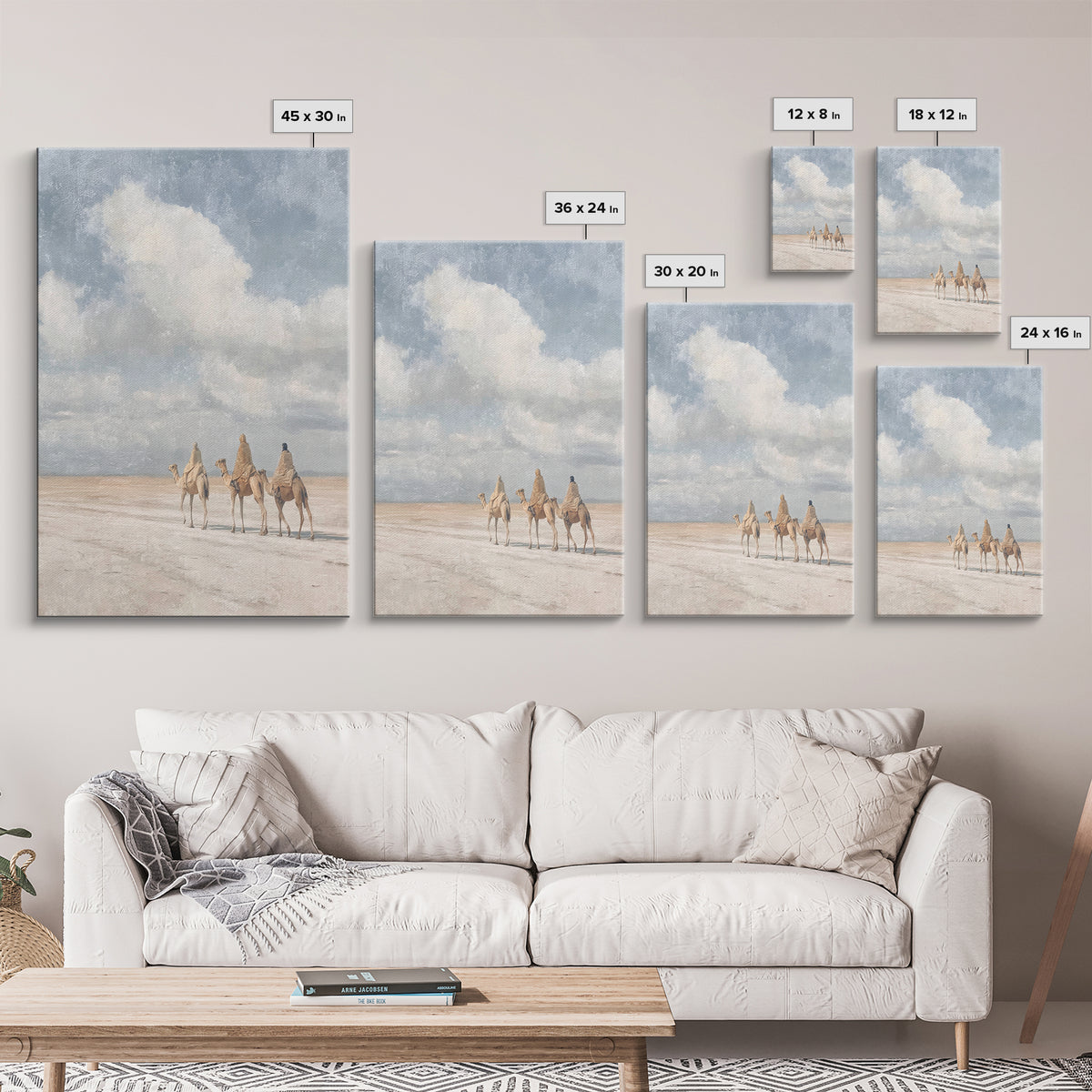 Three Kings Journey | Framed Canvas Print | Christmas Wall Art | Christian Christmas Art | Christian Art Canvas | Modern Christian Art