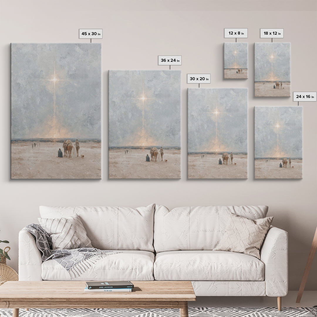 The Guiding Star – Framed Canvas Print – Christian Wall Art – Christian Art Canvas – Jesus Painting – Christmas Art – Christian Christmas A
