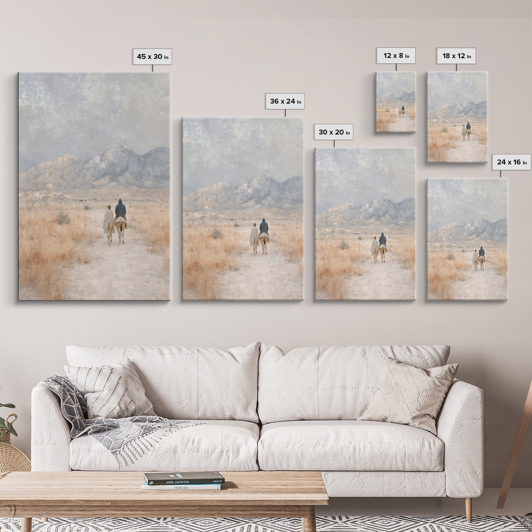 Desert Journey Light – Framed Canvas Print – Christian Wall Art – Jesus Painting – Christian Art Canvas – Christmas Art – Christmas Wall Ar