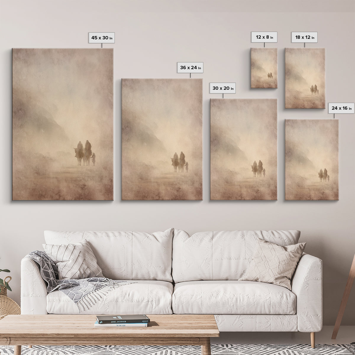 Family Of Promise, Framed Canvas Print, Christian Wall Art, Christmas Art, Christian Art Canvas, Christian Christmas Art, Jesus Painting