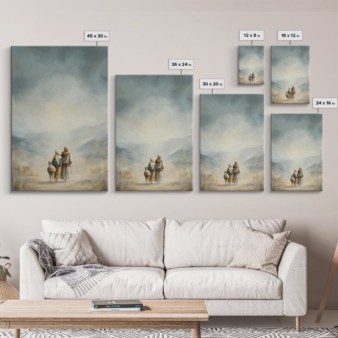 Humble Road Journey | Framed Canvas Print | Christian Art Canvas | Christmas Art | Christian Wall Art | Jesus Painting | Christian Decor