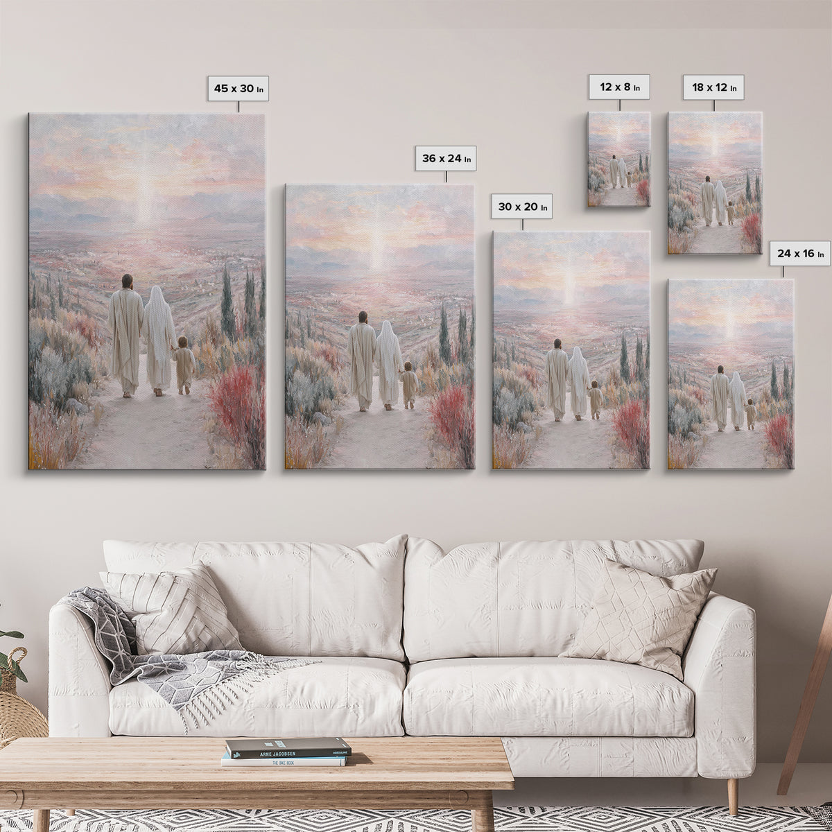 Twilight Covenant Path, Framed Canvas Print, Christian Wall Art, Christian Art Canvas, Jesus Painting, Christmas Art, Christian Decorations