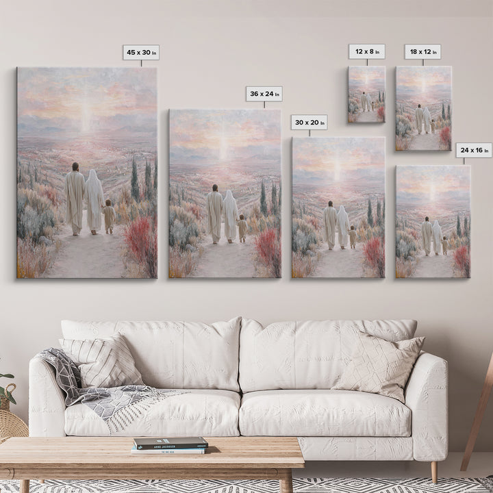 Twilight Covenant Path, Framed Canvas Print, Christian Wall Art, Christian Art Canvas, Jesus Painting, Christmas Art, Christian Decorations