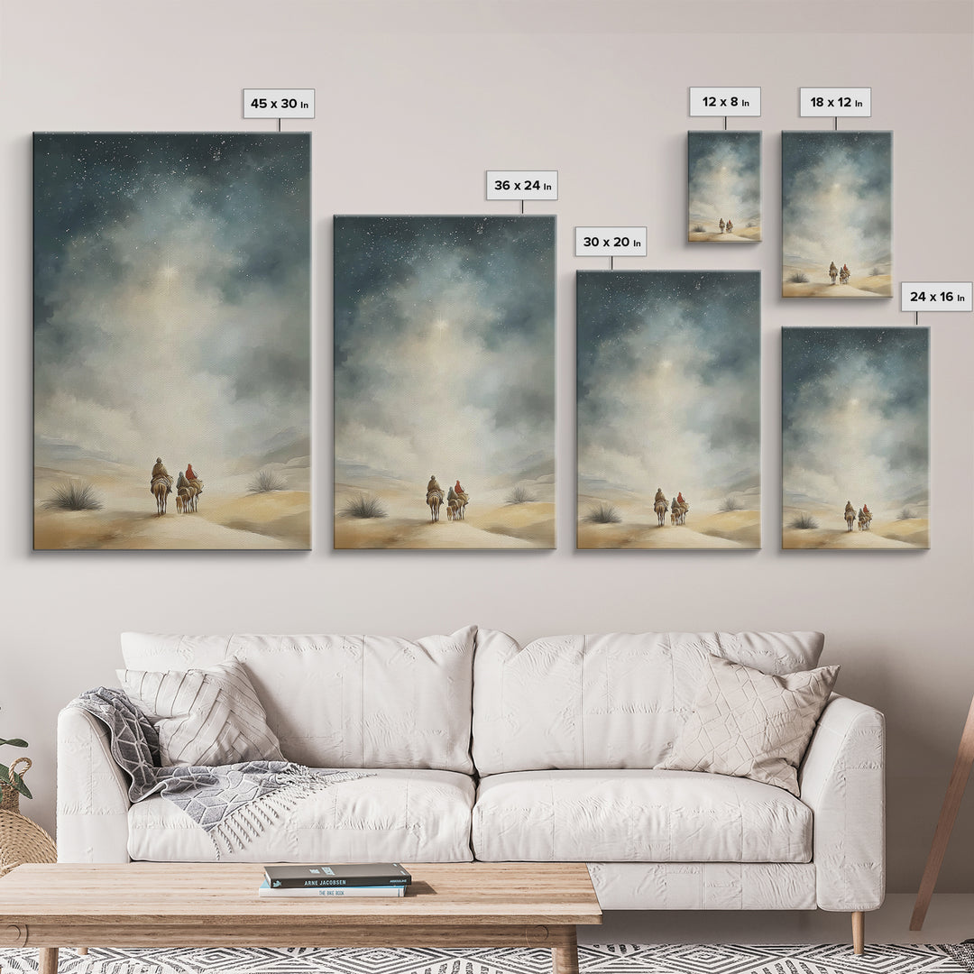 Star Of The Way – Framed Canvas Print – Christian Wall Art – Christian Art Canvas – Christmas Art – Jesus Painting – Christian Decorations