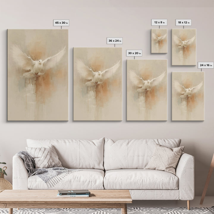 Heavenly Dove Light | Framed Canvas Print | Christian Wall Art | Christian Art Canvas | Christian Art | Christian Decor | Christian Gift