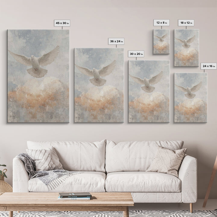 Heavenly Dove Light – Framed Canvas Print – Christian Wall Art – Christian Art Canvas – Christian Christmas Art – Christian Decor – Christi
