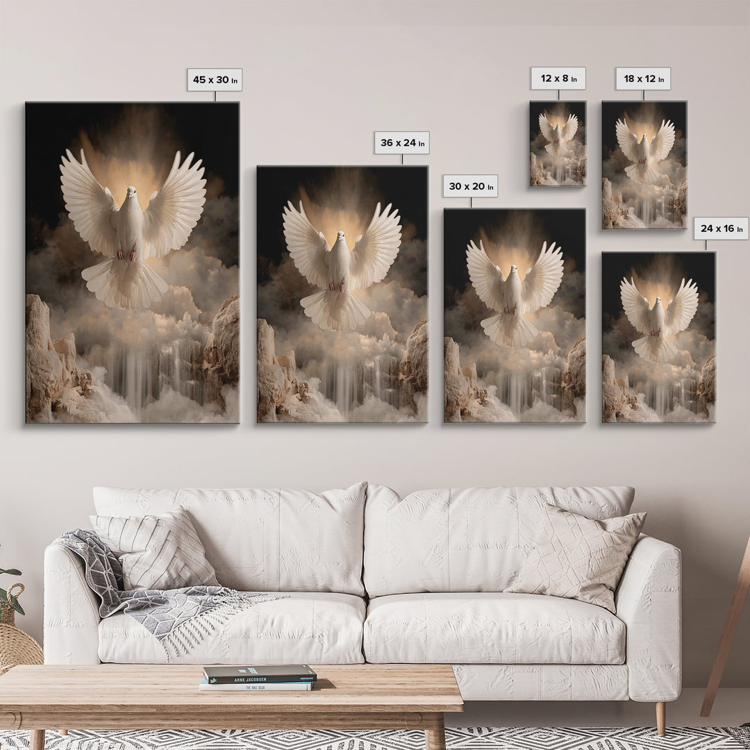 Divine Peace Wings | Framed Canvas Print | Christian Christmas Art | Christian Art Canvas | Christian Wall Art | Christian Decor | Christia