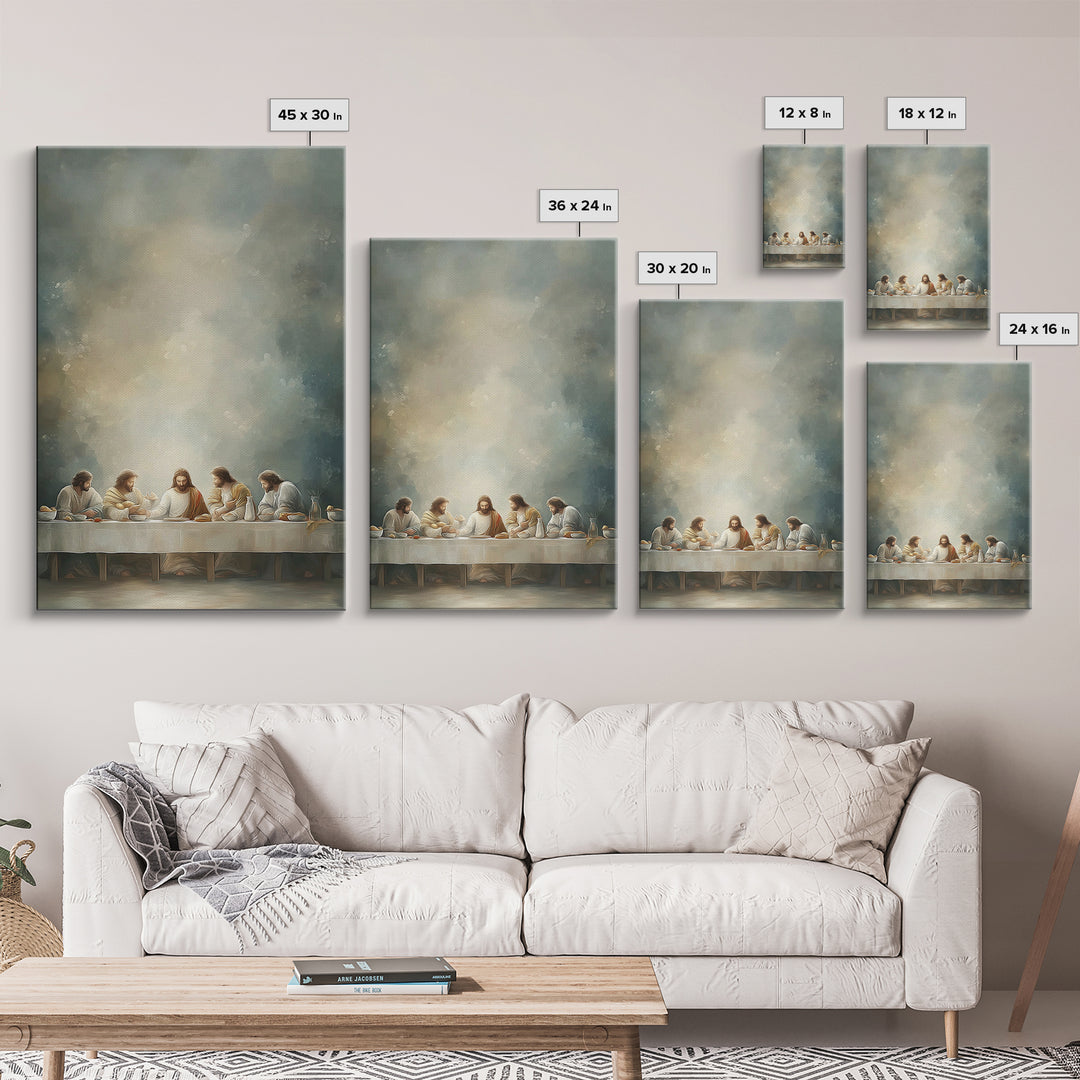Sacred Last Supper | Framed Canvas Print | Christian Art Canvas | Christian Decor | Christian Wall Art | Christian Art | Christian Christma