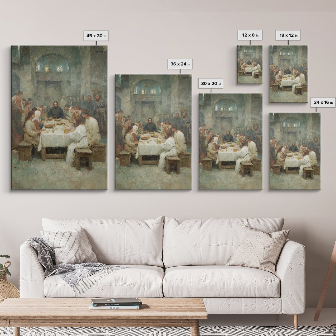 Sacred Gathering – Framed Canvas Print – Christian Art Canvas – Jesus Painting – Christian Wall Art – Christmas Art – Christian Decorations