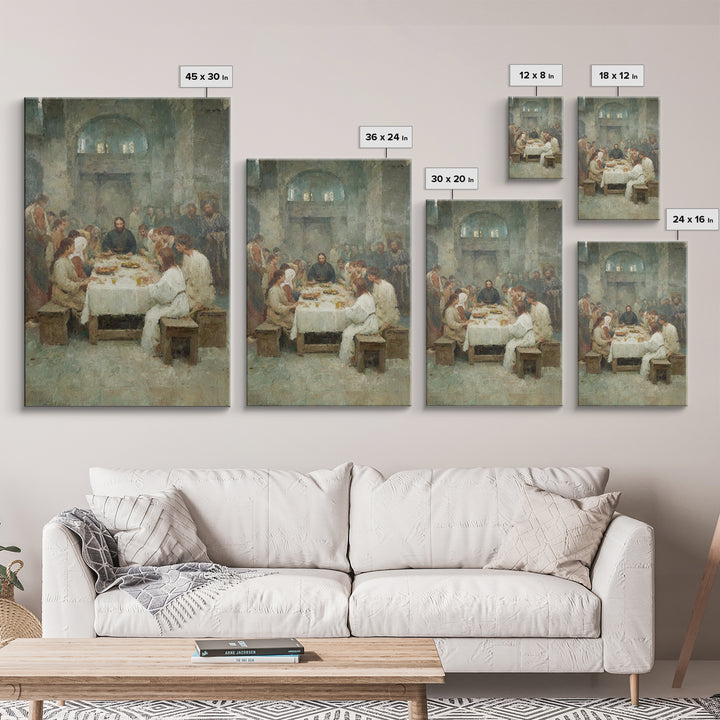 Sacred Gathering – Framed Canvas Print – Christian Art Canvas – Jesus Painting – Christian Wall Art – Christmas Art – Christian Decorations