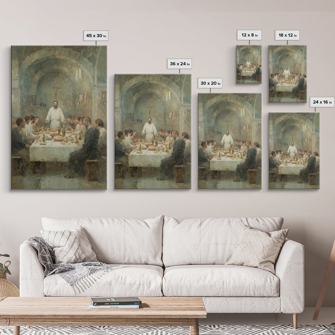 Holy Banquet – Framed Canvas Print – Christian Wall Art – Christian Art Canvas – Jesus Painting – Christmas Art – Christian Art Gift – Chri