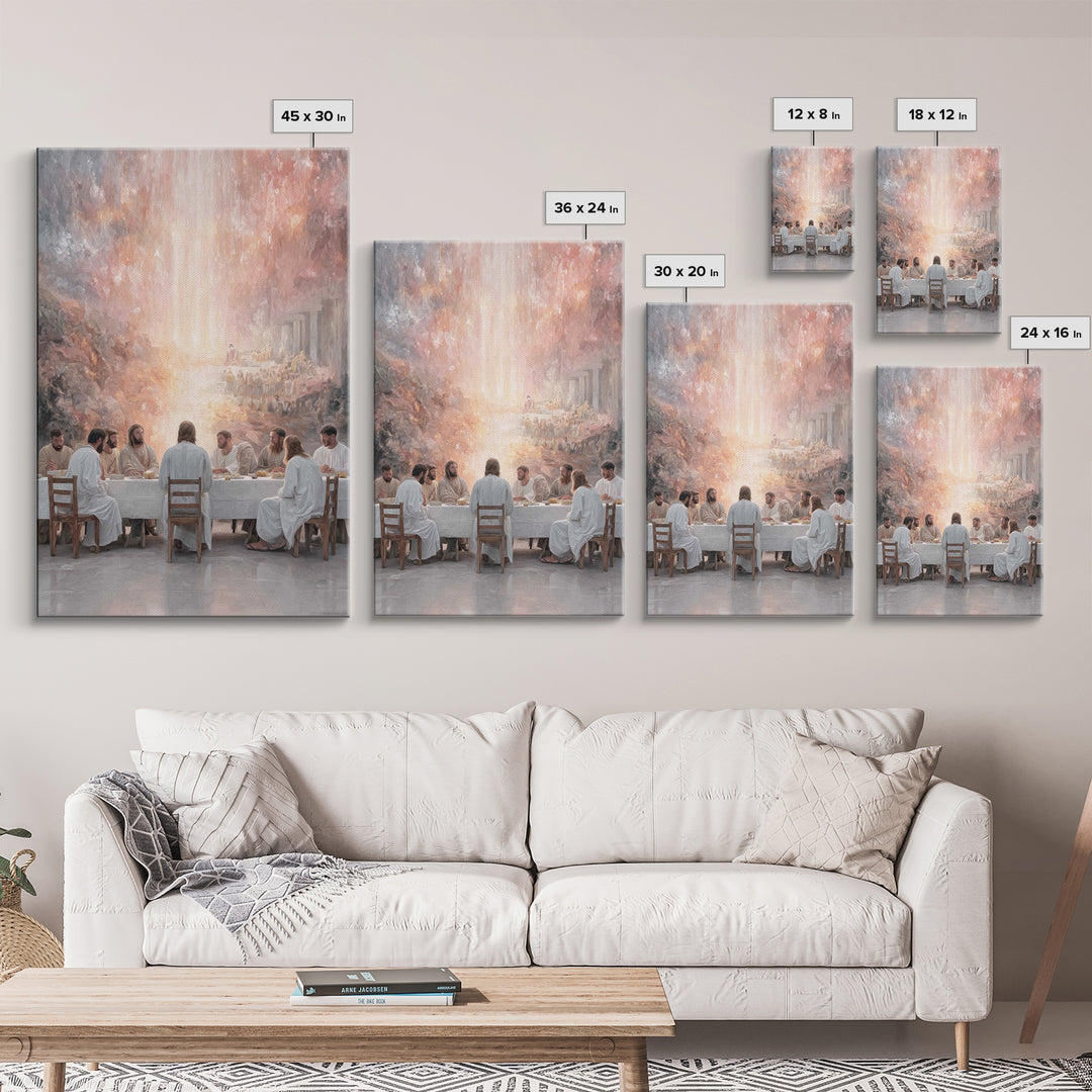 Christ’s Table – Framed Canvas Print – Christian Wall Art – Christian Art Print – Jesus Painting – Christmas Art – Christian Christmas Deco