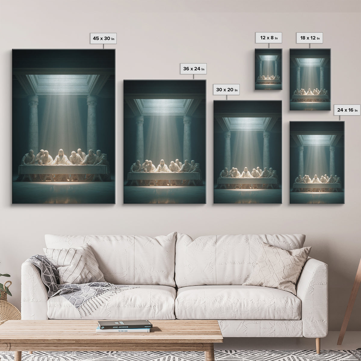 Celestial Supper – Framed Canvas Print – Christian Wall Art – Christian Art Canvas – Vintage Christian Art – Jesus Painting – Christian Dec