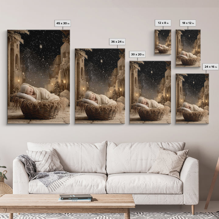 Star Of Bethlehem – Framed Canvas Print – Christmas Art – Christian Christmas Art – Christian Wall Art – Christian Art Canvas – Jesus Chris
