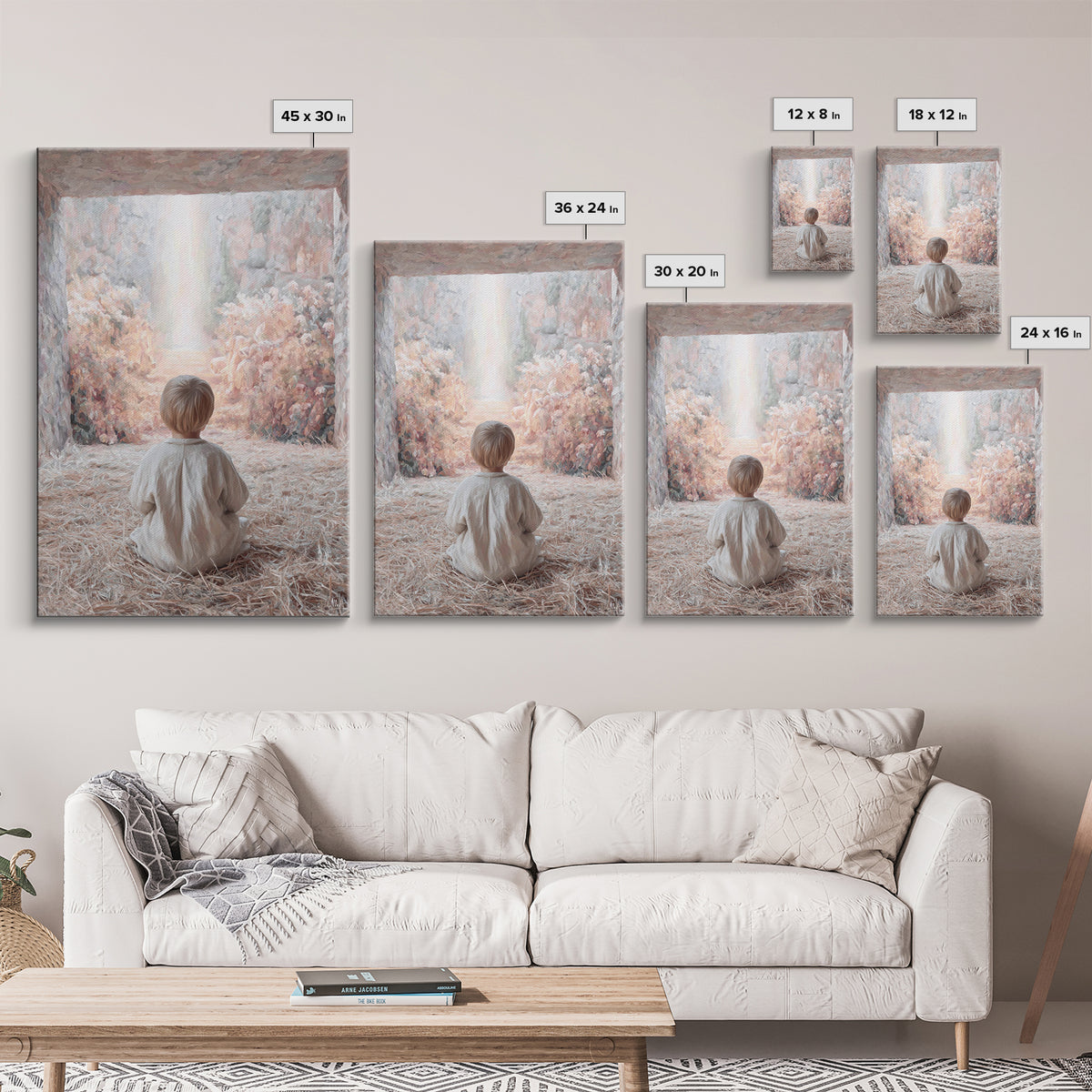 Child Of Promise | Framed Canvas Print | Christian Art Canvas | Christmas Art | Christian Christmas Art | Christian Wall Art | Christian De