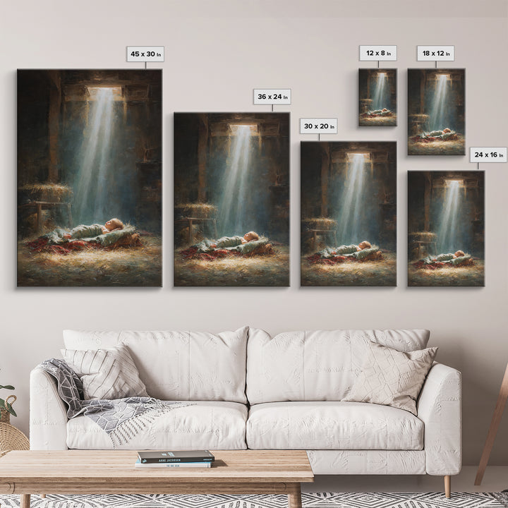 Nativity Dawn – Framed Canvas Print – Christmas Art – Christian Art Canvas – Christian Wall Art – Jesus Christmas Art – Christian Christmas