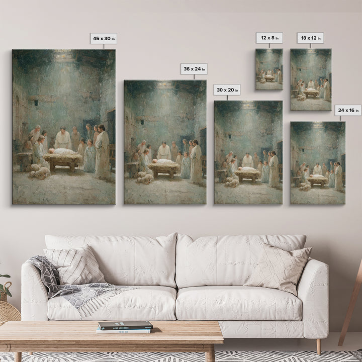 Holy Gathering | Framed Canvas Print | Christian Art Canvas | Jesus Christmas Art | Christmas Art | Christian Wall Art | Christian Decor