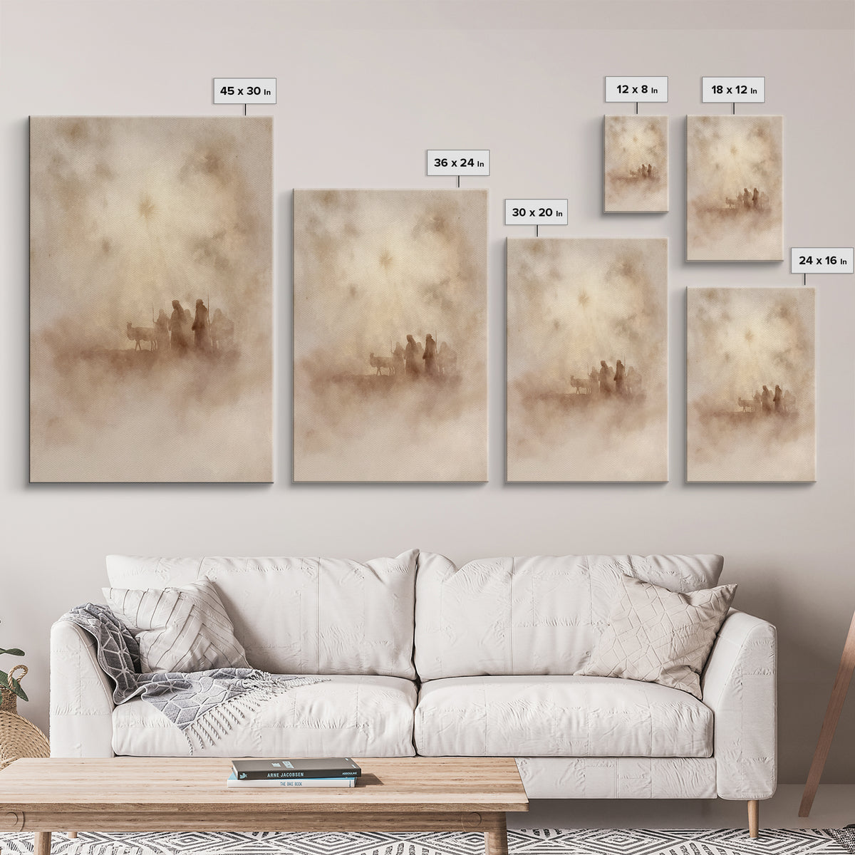 Shepherds of Light – Framed Canvas Print – Christian Wall Art – Christian Art Canvas – Christian Christmas Art – Christmas Wall Art