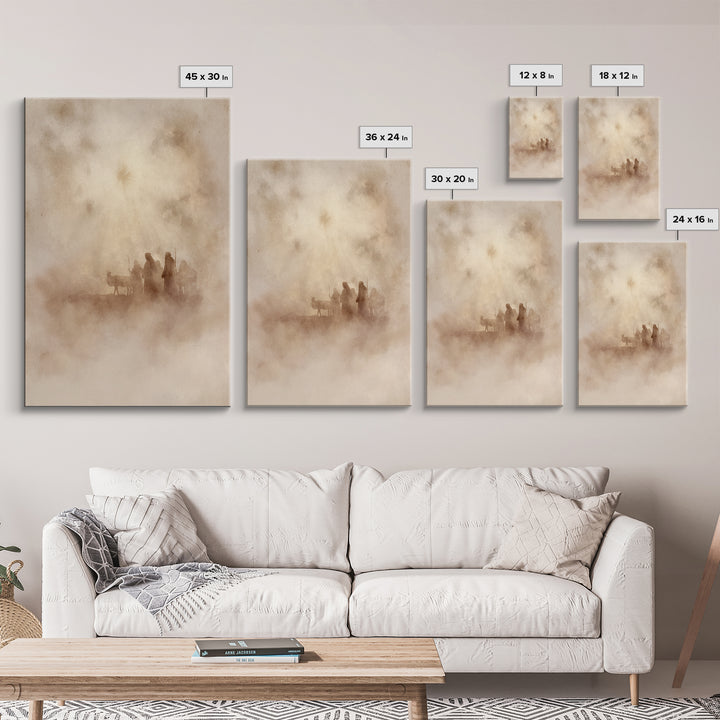 Shepherds of Light – Framed Canvas Print – Christian Wall Art – Christian Art Canvas – Christian Christmas Art – Christmas Wall Art