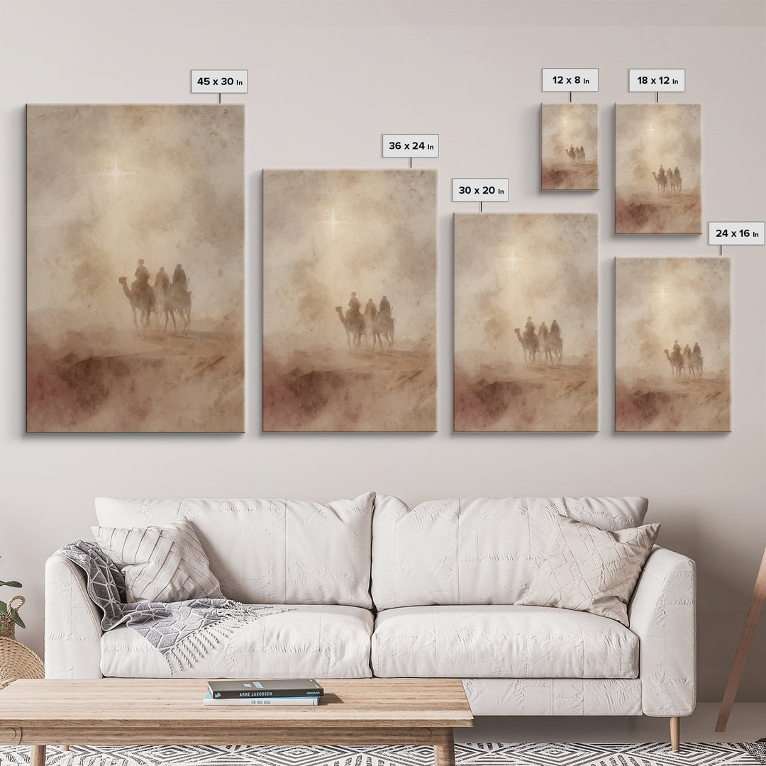 Night Of Revelation – Framed Canvas Print – Christian Christmas Art – Christian Art Canvas – Christmas Art Framed – Jesus Painting – Christ