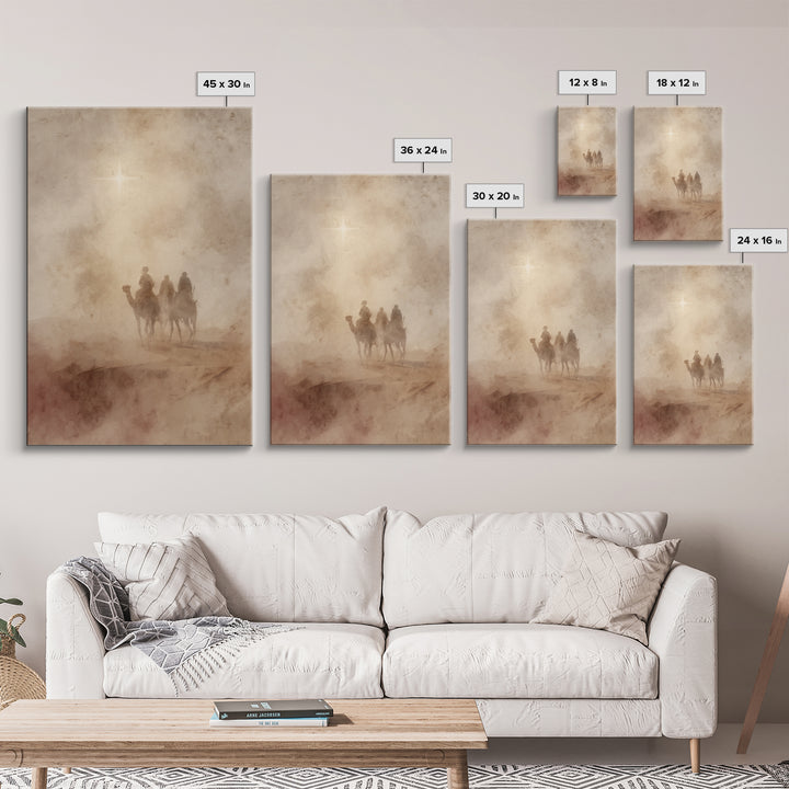 Night Of Revelation – Framed Canvas Print – Christian Christmas Art – Christian Art Canvas – Christmas Art Framed – Jesus Painting – Christ
