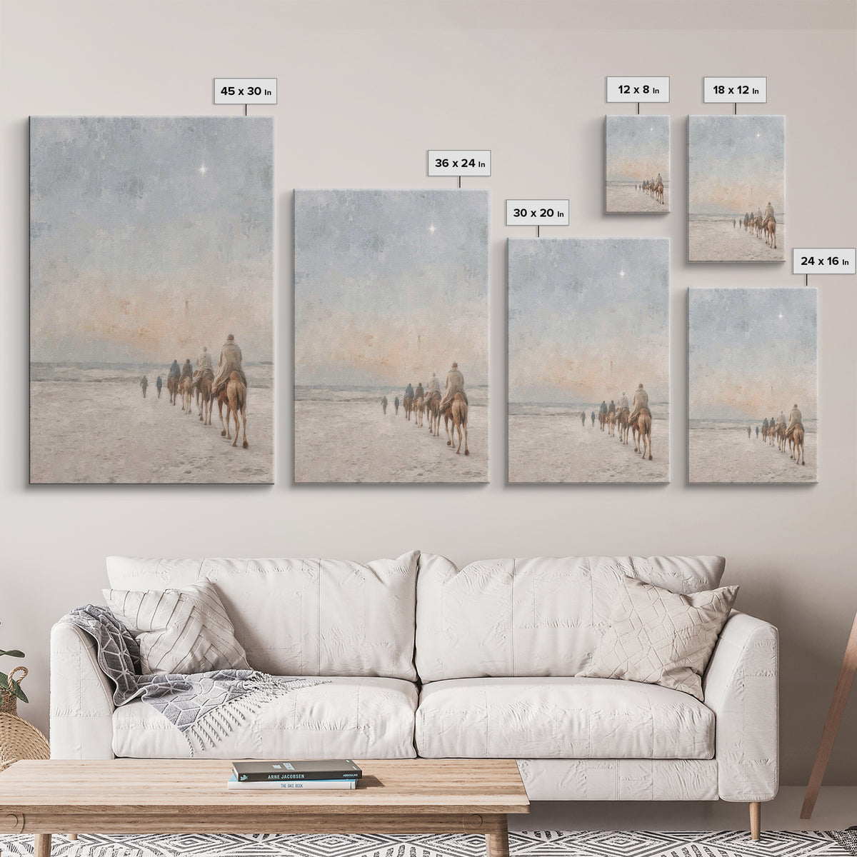 Sacred Pilgrimage, Framed Canvas Print, Christian Wall Art, Christian Christmas Art, Christian Art Canvas, Christmas Art Work, Jesus Painti