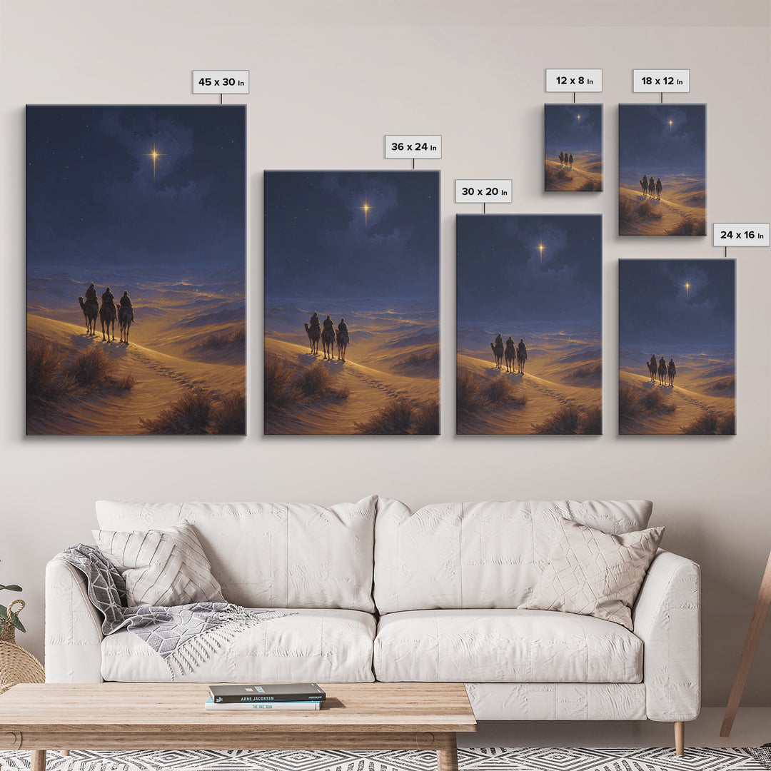 Star Of Bethlehem – Framed Canvas Print – Christian Wall Art – Christian Art Canvas – Christian Christmas Art – Christmas Wall Art – Jesus