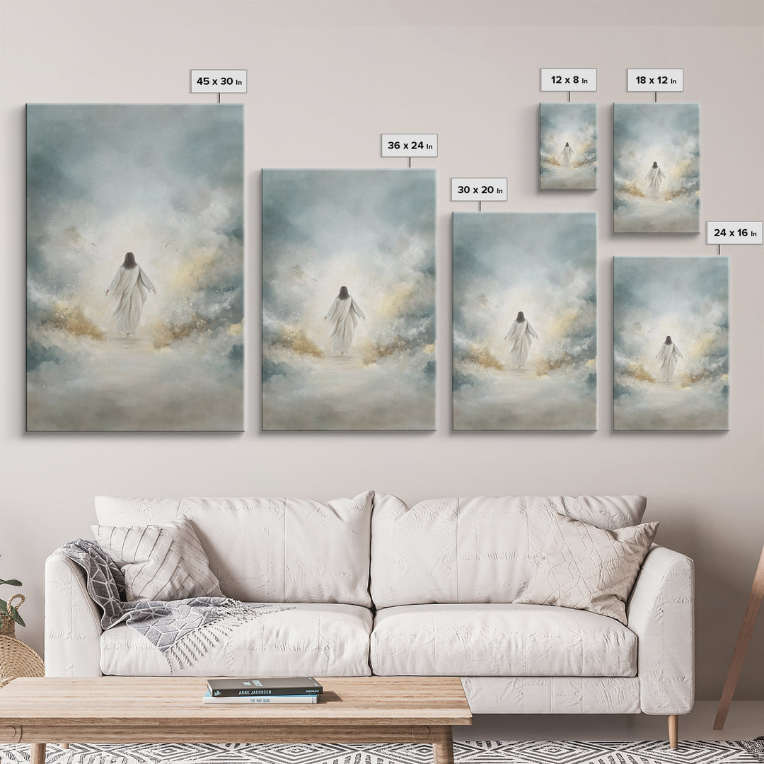 Path Of Ascension – Framed Canvas Print – Jesus Painting – Christian Art Canvas – Christian Wall Art – Large Jesus Wall Art – Modern Christ