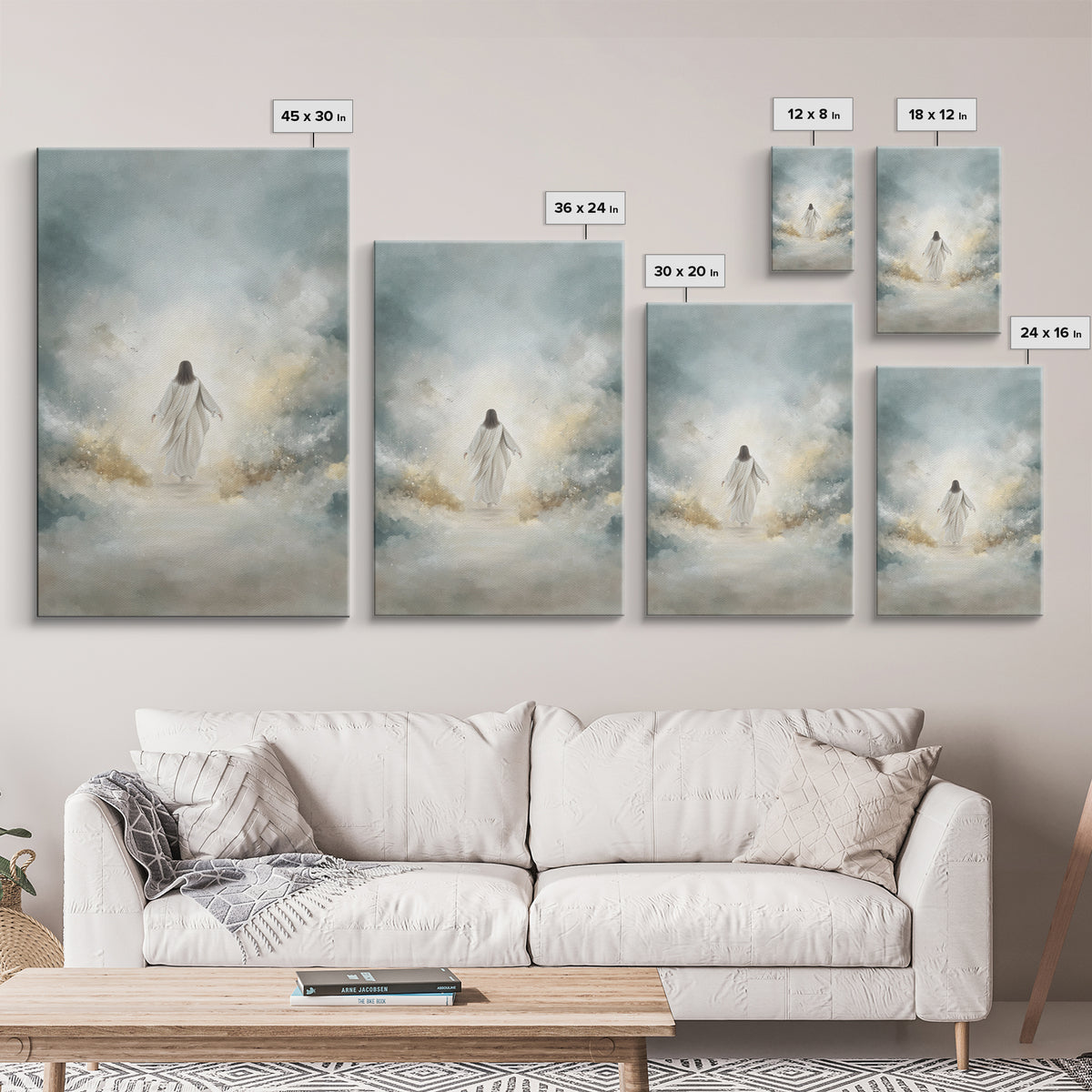Path Of Ascension – Framed Canvas Print – Jesus Painting – Christian Art Canvas – Christian Wall Art – Large Jesus Wall Art – Modern Christ