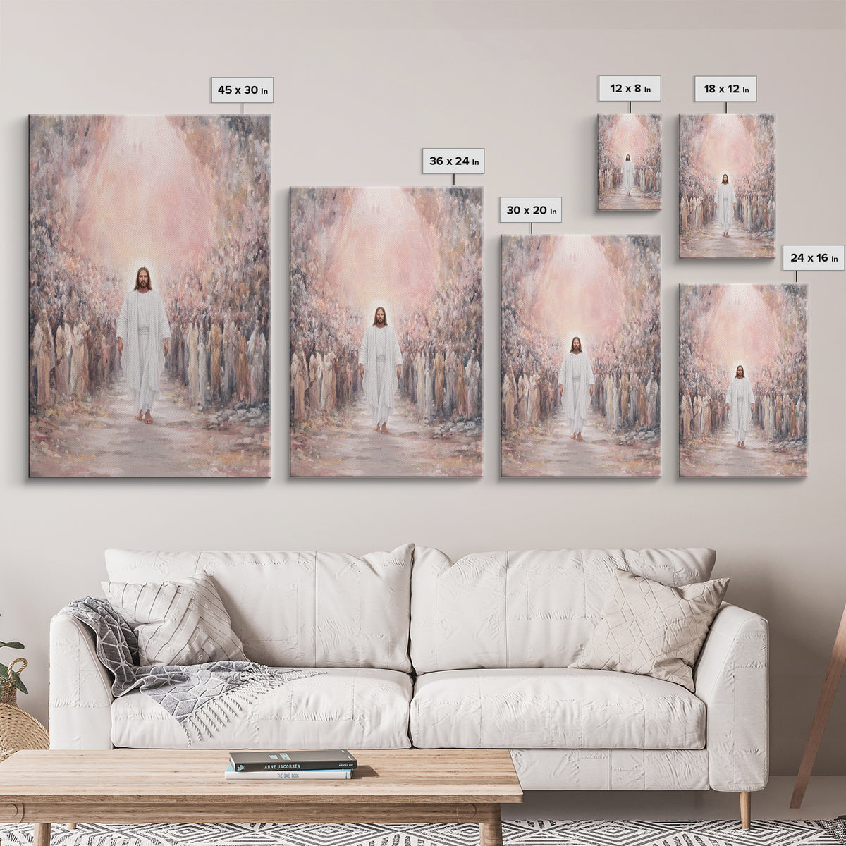 Heaven’s Host, Framed Canvas Print, Christian Art Canvas, Jesus Painting, Christian Wall Art, Christian Art Print, Large Christian Painting