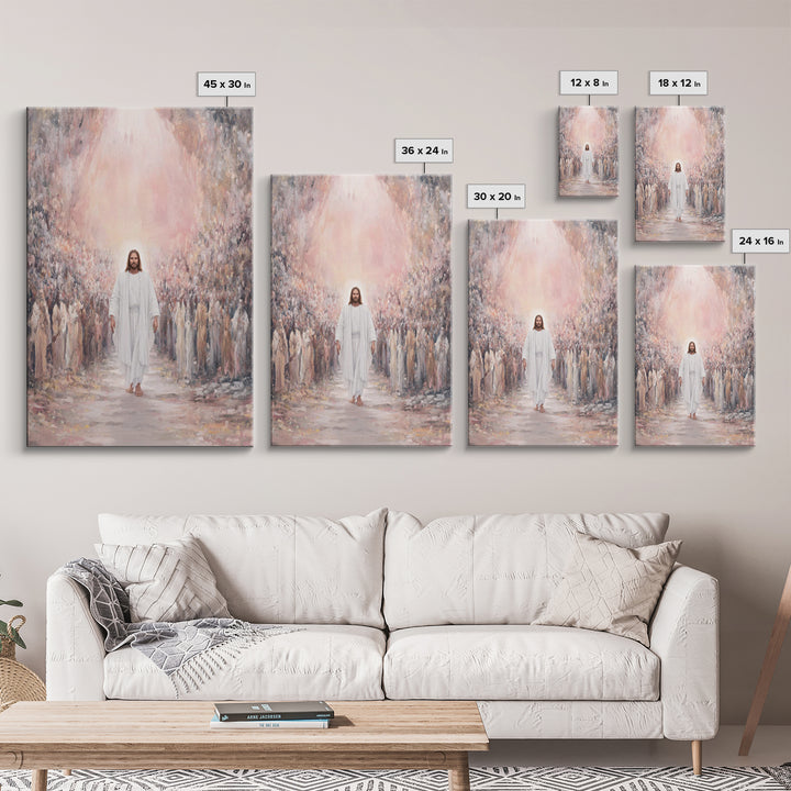 Heaven’s Host, Framed Canvas Print, Christian Art Canvas, Jesus Painting, Christian Wall Art, Christian Art Print, Large Christian Painting