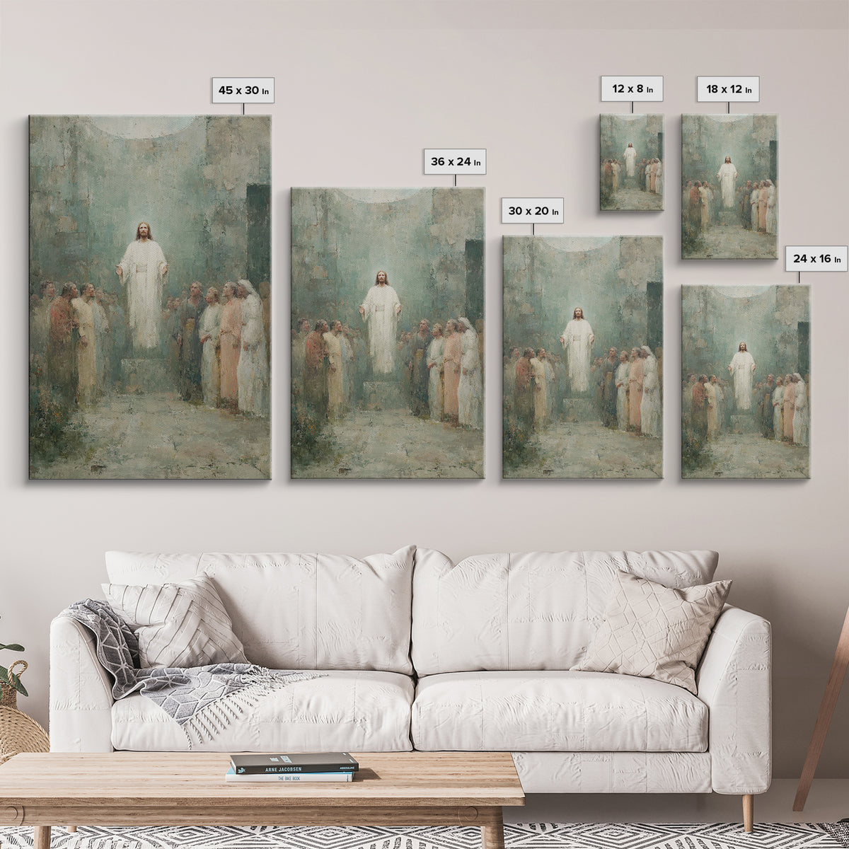 Divine Ascension | Framed Canvas Print | Jesus Painting | Christian Art Canvas | Christian Wall Art | Christian Art | Large Jesus Painting