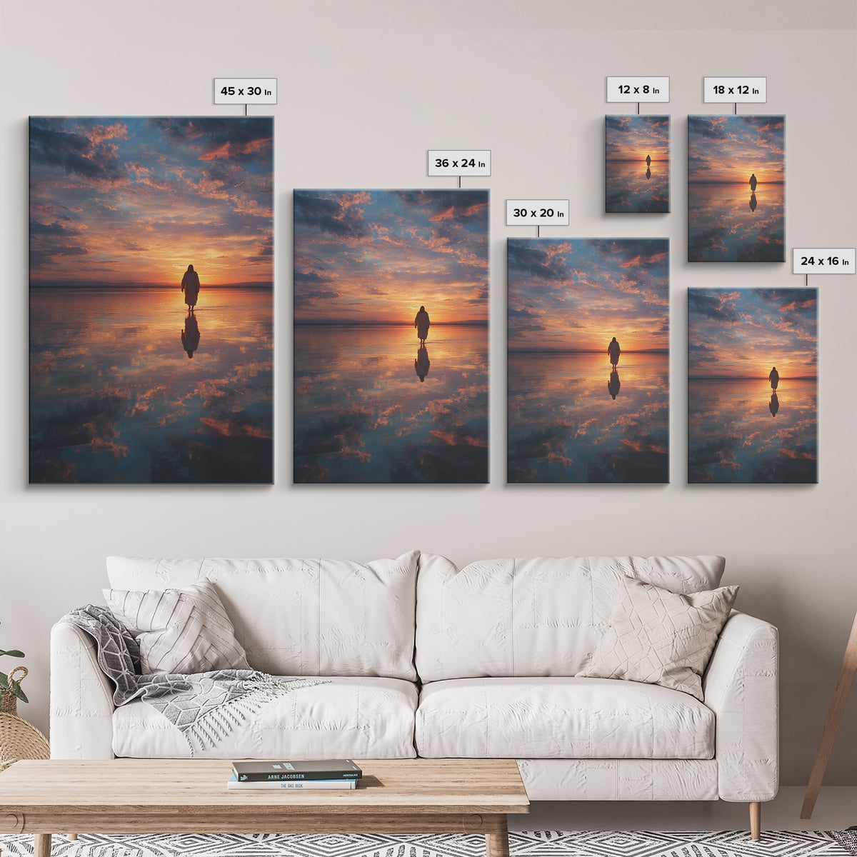 Sacred Reflection – Framed Canvas Print – Christian Wall Art – Christian Art Canvas – Jesus Painting – Modern Christian Art
