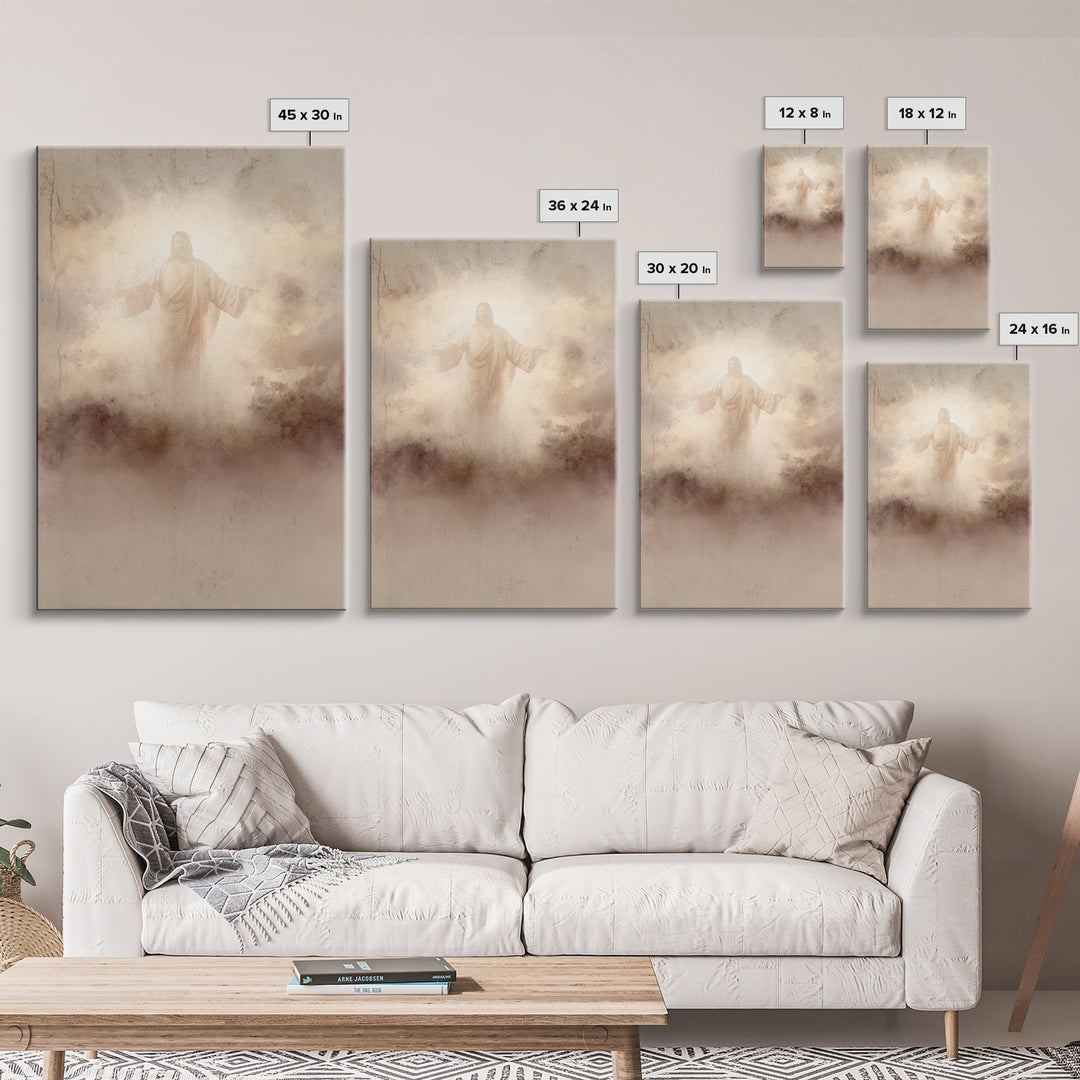 Glory Revealed, Framed Canvas Print, Jesus Painting, Christian Art Canvas, Christian Wall Art, Christian Art Work, Large Christian Painting