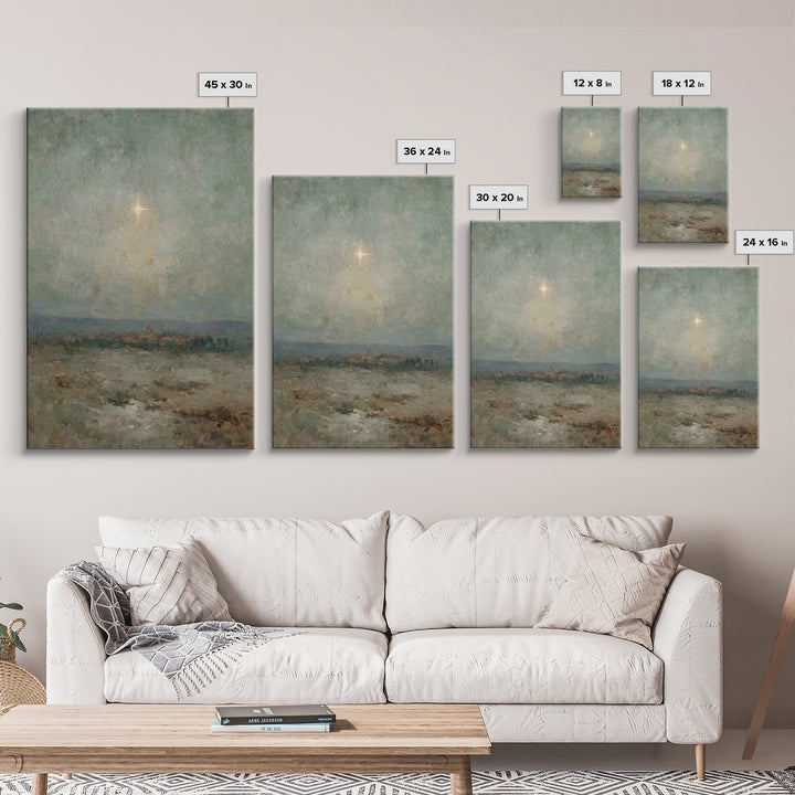 Silent Night Sky | Framed Canvas Print | Christian Wall Art | Christian Art Canvas | Christmas Art | Christian Christmas Art | Christian Gi