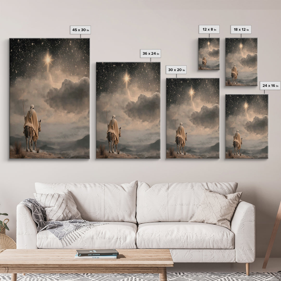 Holy Bethlehem Star, Framed Canvas Print, Christian Wall Art, Christian Art Canvas, Christmas Art, Christian Christmas Art, Christian Gift