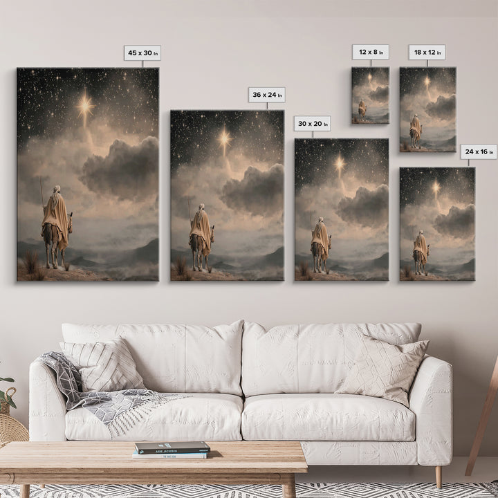Holy Bethlehem Star, Framed Canvas Print, Christian Wall Art, Christian Art Canvas, Christmas Art, Christian Christmas Art, Christian Gift