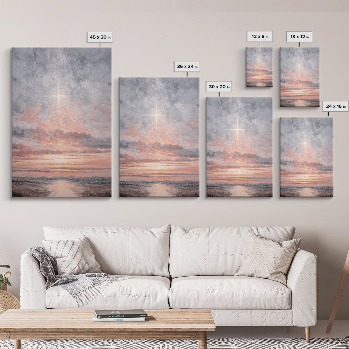Celestial Promise | Framed Canvas Print | Christian Wall Art | Christian Art Canvas | Christmas Art | Christian Christmas Art | Christian D