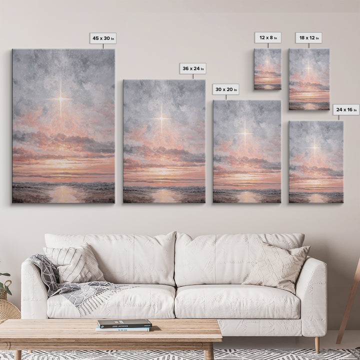 Celestial Promise | Framed Canvas Print | Christian Wall Art | Christian Art Canvas | Christmas Art | Christian Christmas Art | Christian D