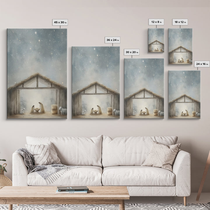 Heaven’s Radiance, Framed Canvas Print, Christian Wall Art, Christian Art Canvas, Christmas Art, Christian Christmas Art, Christian Gift Id