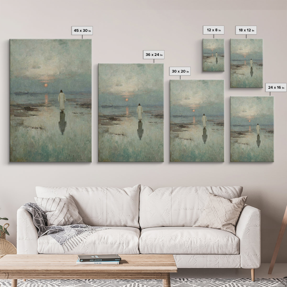 Sunset Messiah – Framed Canvas Print – Christian Wall Art – Christian Art Canvas – Jesus Painting – Christmas Art Prints