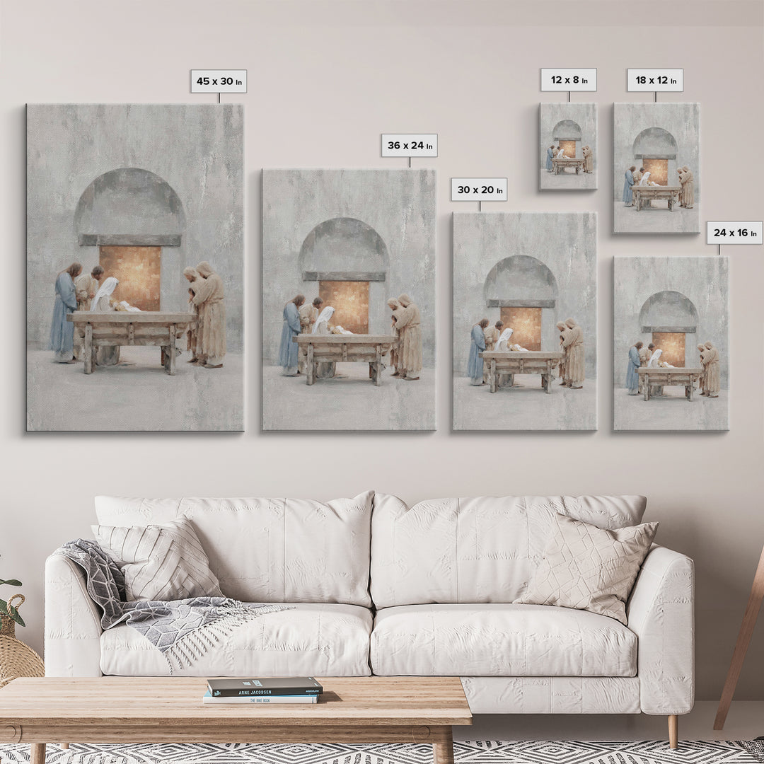 Humble Adoration, Framed Canvas Print, Christian Wall Art, Christian Art Canvas, Christmas Art, Christian Christmas Art, Christian Decorati