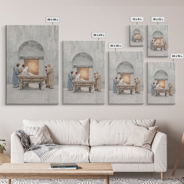 Humble Adoration, Framed Canvas Print, Christian Wall Art, Christian Art Canvas, Christmas Art, Christian Christmas Art, Christian Decorati