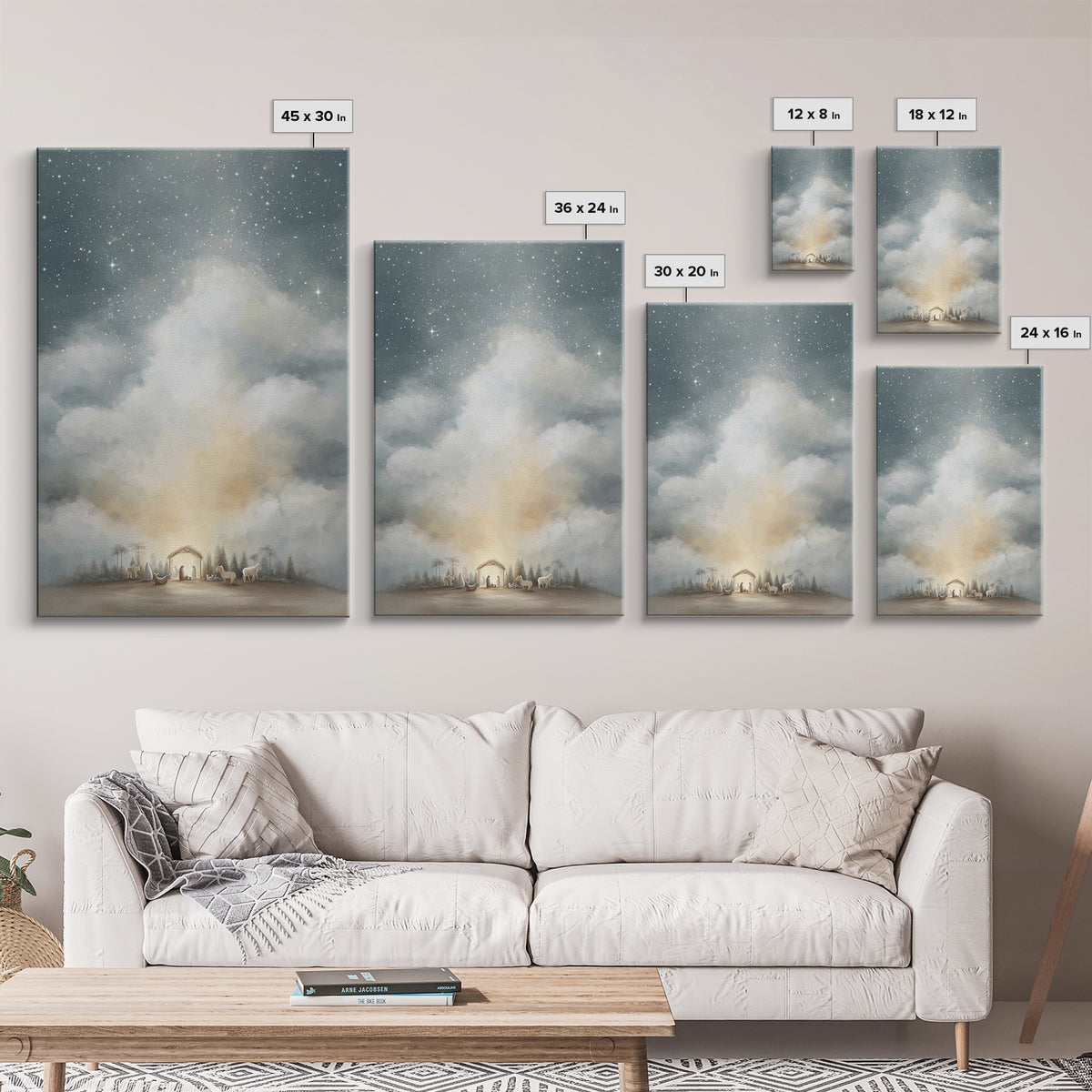 Heavenly Visitation | Framed Canvas Print | Christian Wall Art | Christian Art Canvas | Christmas Art | Christian Christmas Art | Christian