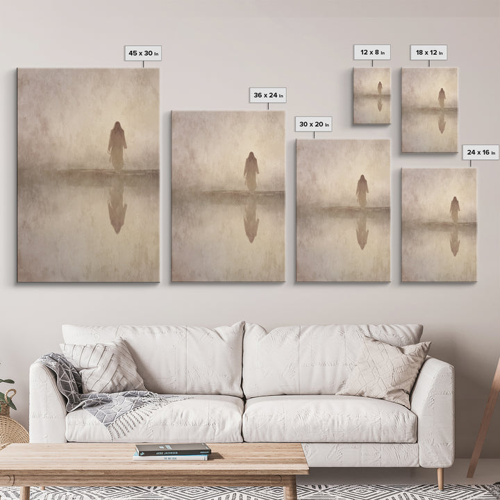 Still Waters Christ – Framed Canvas Print – Christian Wall Art – Christian Art Canvas – Vintage Jesus Painting – Christian Paintings