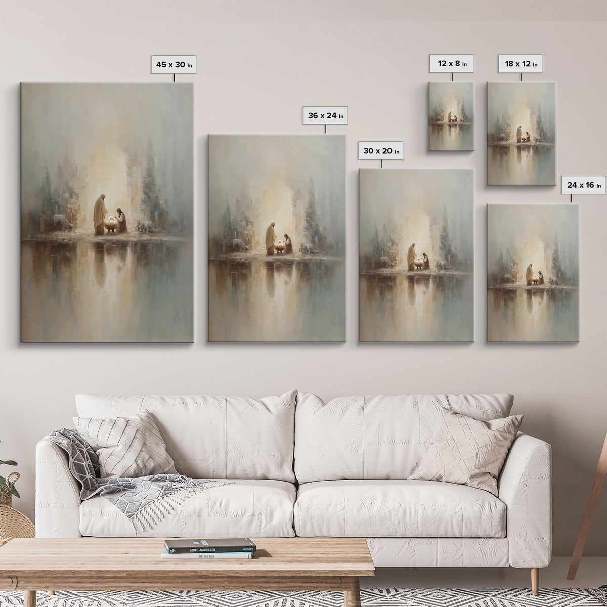 Peaceful Nativity – Framed Canvas Print – Christian Wall Art – Christian Art Canvas – Christmas Art – Christian Christmas Art – Christian D