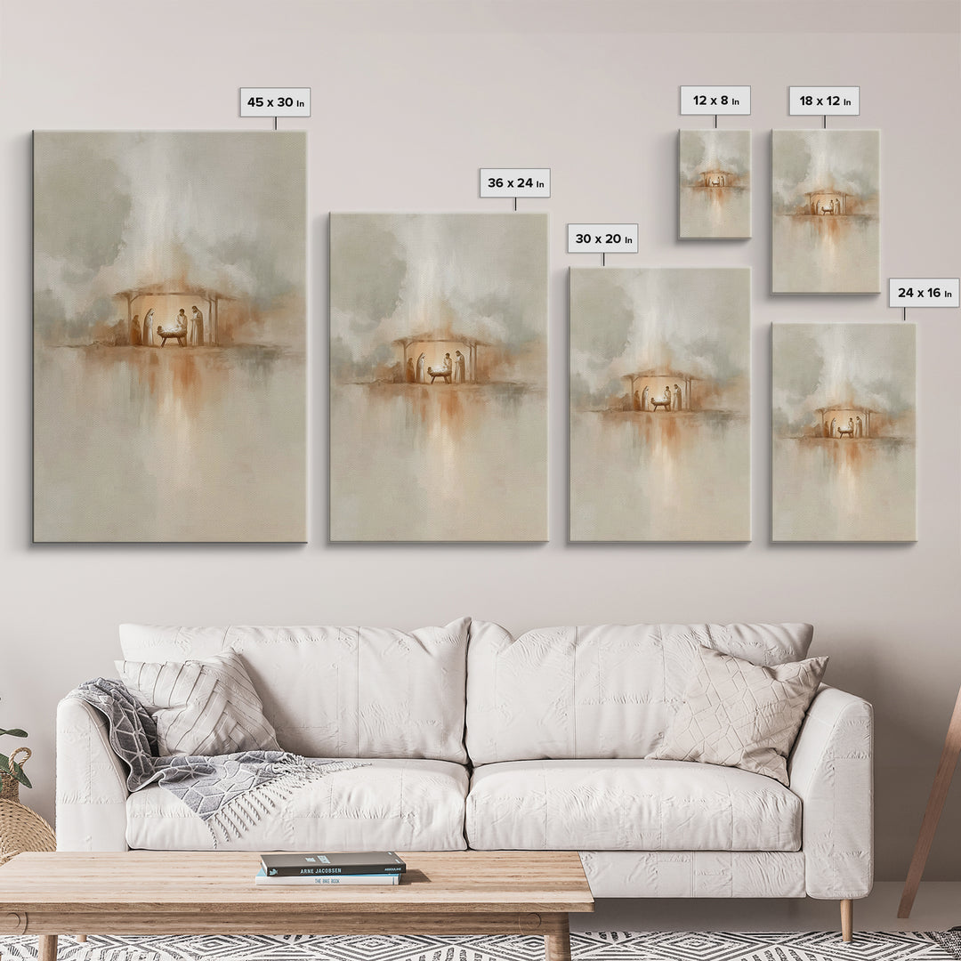 Radiant Manger Light – Framed Canvas Print – Christian Wall Art – Christian Art Canvas – Christmas Art – Christian Christmas Art – Christia