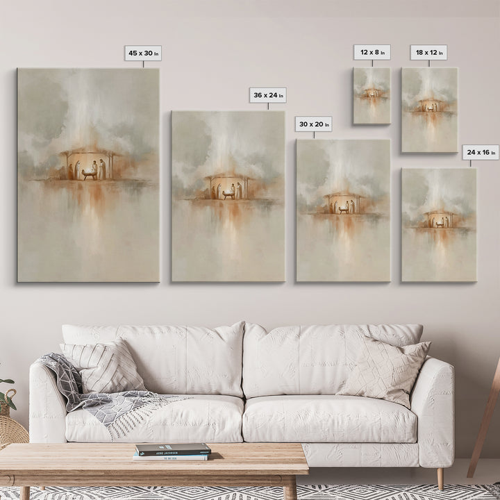 Radiant Manger Light – Framed Canvas Print – Christian Wall Art – Christian Art Canvas – Christmas Art – Christian Christmas Art – Christia