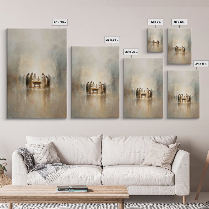 Sacred Gathering | Framed Canvas Print | Christian Wall Art | Christian Art Canvas | Christmas Art | Christian Christmas Art | Christian De